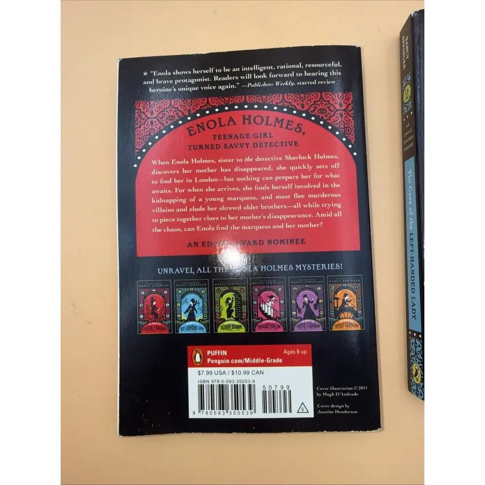 Enola Holmes; Nancy Springer Book Set; Missing Marquees and Left Handed Lady
